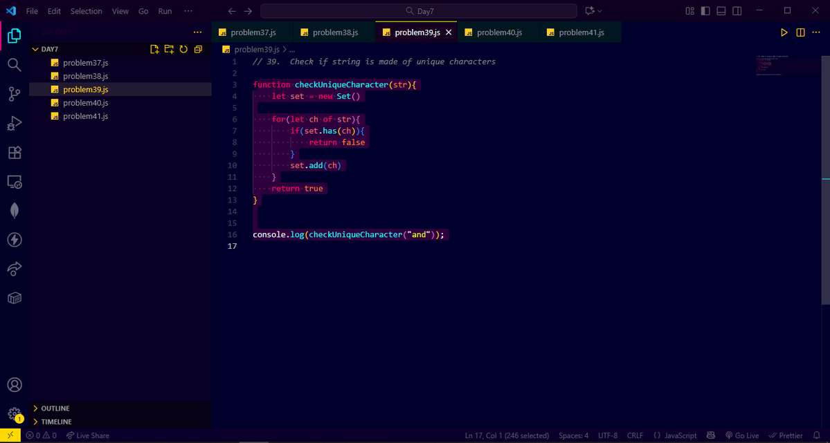 CoderAnand's tweet image. Day 30 of DSA 🚀
Solved 5 problems today: 3 on strings (rotations, LCP, unique chars) & 2 on searching (linear & binary search). Step by step building my problem-solving skills! 💡
#DSA #JavaScript #CodingJourney #DataStructures #Algorithms #Programming