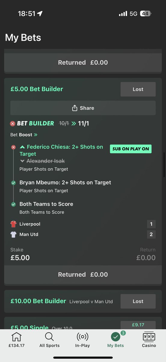 Cpfcdazzler86's tweet photo. @bet365  up to their old tricks and taking money out of my balance after turning winners into losers 😂😂 https://t.co/42hKttX48L