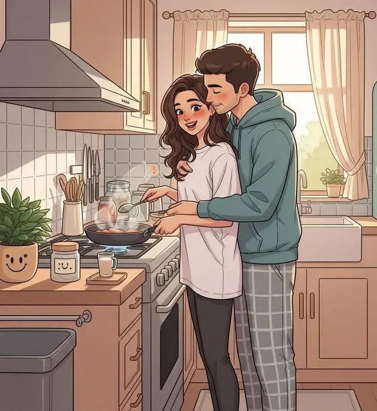 Late night cooking together ❤️