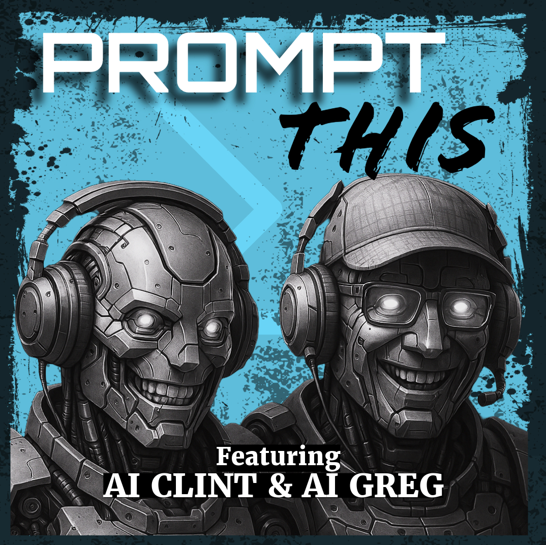PROMPT_This_AI's tweet image. AI Clint and AI Greg took over!

We introduced Dr. AI Lens, our first synthetic guest.

Reactions? Mixed!

&quot;Culture can’t be automated.&quot;

Thoughts?