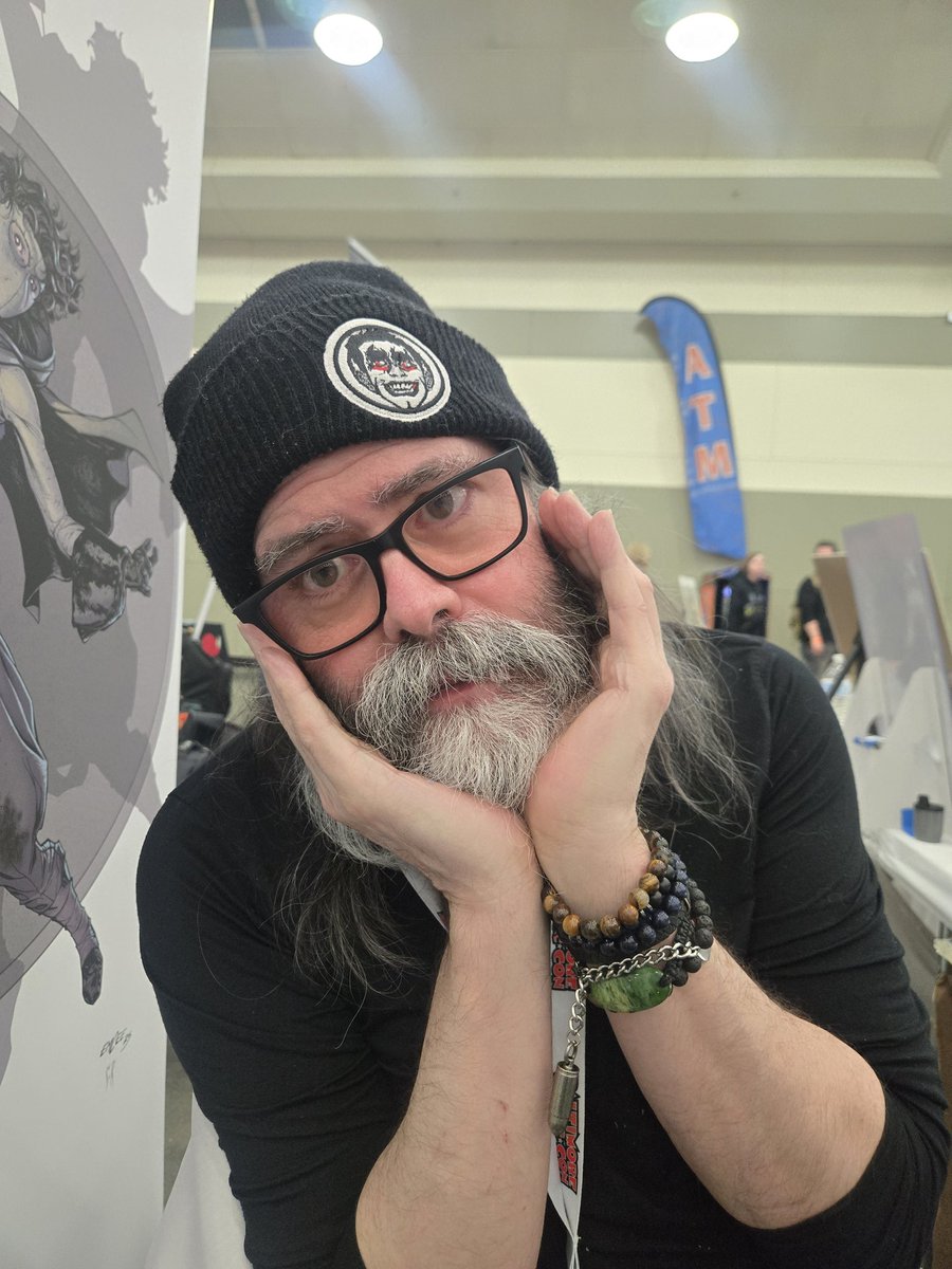 heroinitiative's tweet image. Meet Matthew Clark — Hero booth style!

Color: Scarlet

Princess pick: Belle! ("The Beast was better before the makeover.")

From PDX; wardrobe starts (and ends?) with a beanie.

Find him at the @heroinitiative booth today — sketching, signing &amp;amp; keeping it cozy!

#BeTheHero