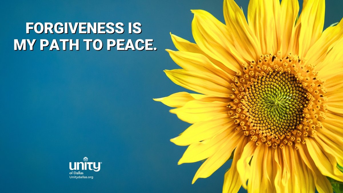 UnityDallas's tweet image. Forgiveness
“FORGIVENESS IS MY PATH TO PEACE.”– Dailyword.com
#DailyWord #Unity #UnityDallas #Forgiveness