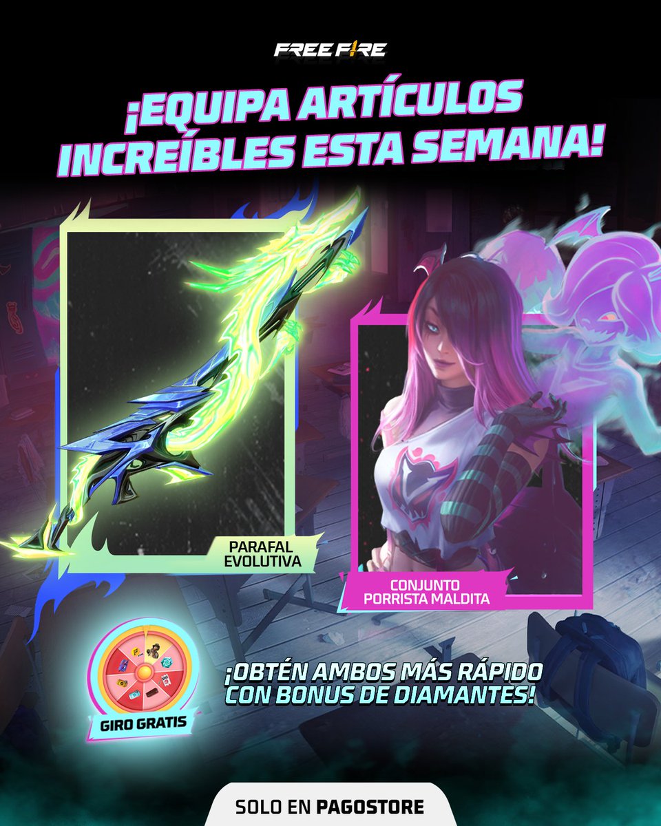 💎 Obtén más DIAMANTES en tus recargas.💎
Conseguir la EVO Parafal o el conjunto Porrista Maldita es cuestión de tiempo… y tú decides qué tan rápido. 🔥
Aprovecha el bonus en Pagostore.garena.com 😎
#TerrorAlAmanecer