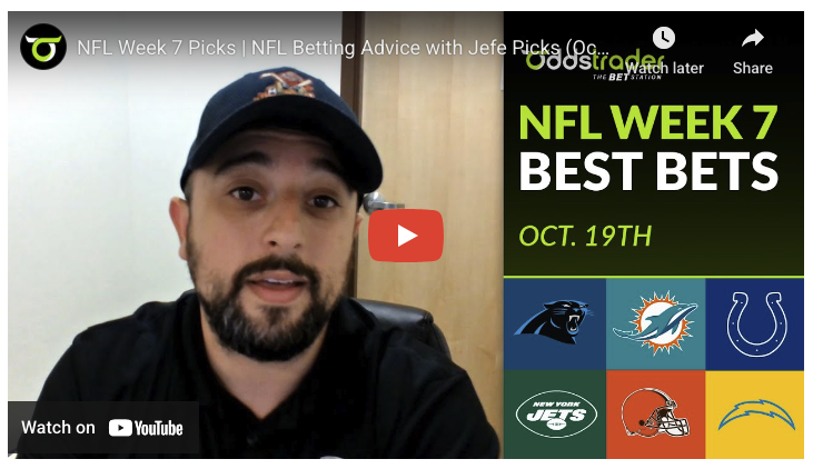 OddsTrader_'s tweet photo. 🏈 Jefe's NFL Picks for Week 7.

📺 Get more expert picks from our Youtube Channel for all your NFL Betting Needs. https://t.co/Oh6VQdDldY

#OddsTrader #NFLPicks #Sportsbetting https://t.co/37Ehkug1Zo