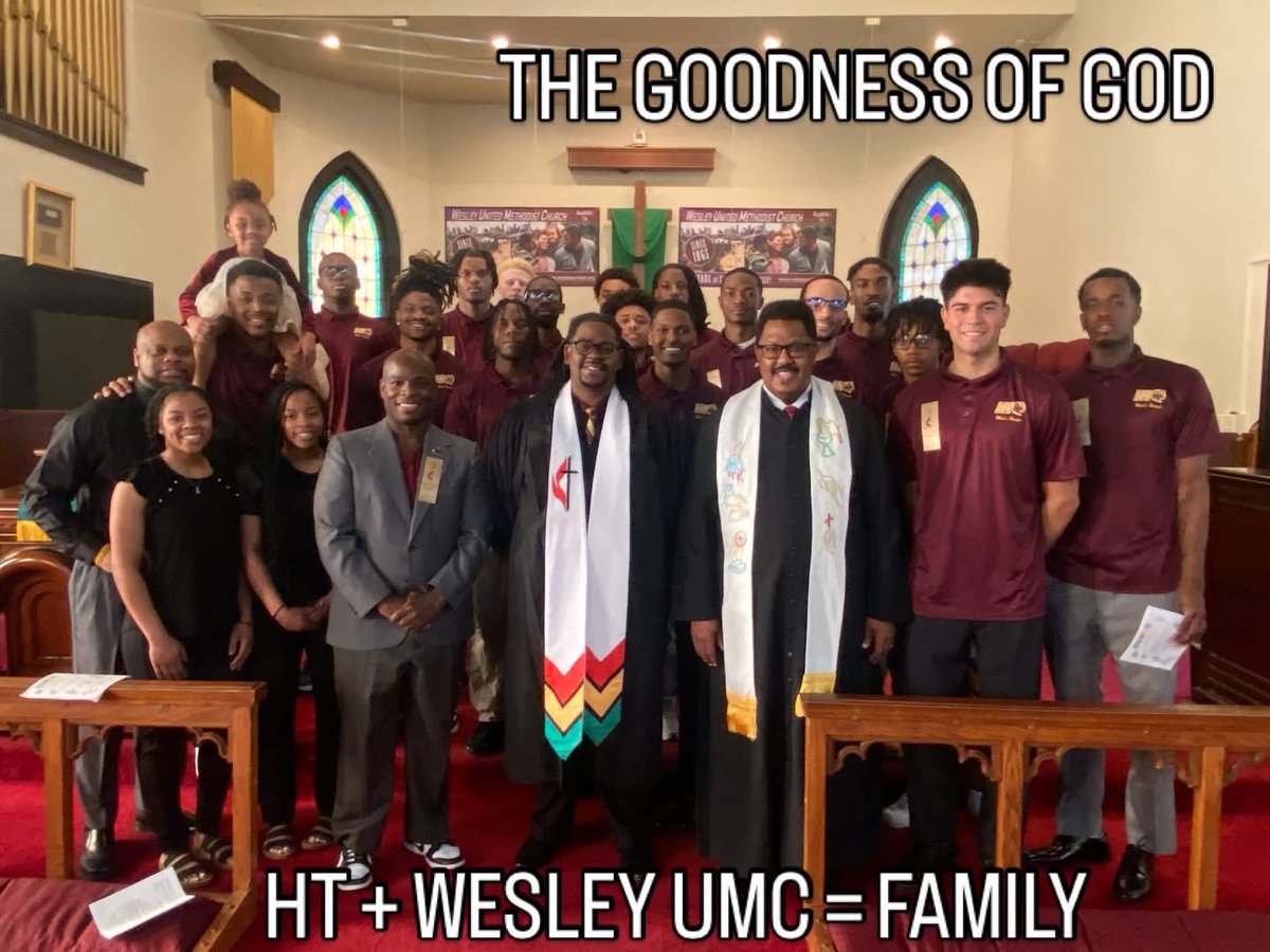 Men’s Basketball celebrating our university’s historic foundation with Wesley United Methodist Church. RAMS tradition run deep and we are humble vessels open to learning and serving the mission everyday. No entitlement, we are grateful. 
#Family  #Brotherhood Praise GOD 🏀