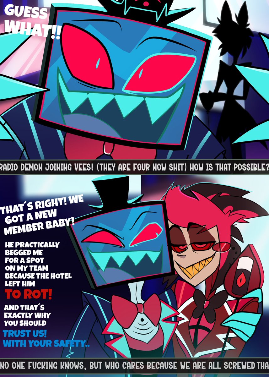 !BREAKING NEWS! 📻🤝📺 [1/2]

(The more i draw hypnotized Alastor the more i want it, no i NEED it 😭)

#HazbinHotel #HazbinHotelFanart #HazbinHotelVox #HazbinHotelAlastor