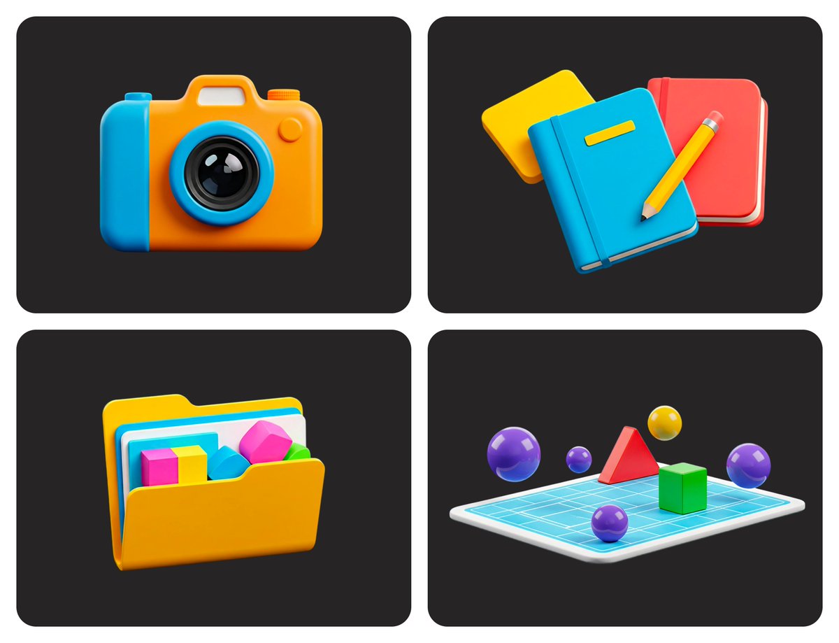 learnwithessa's tweet image. Playing around with AI-generated 3D icons. 🎨

It was fun experimenting with prompts and colors, faster ideas, smoother visuals, and endless creativity.

What are your thoughts on these icons?