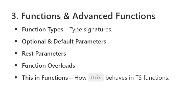 cr_codes's tweet image. ✦ Day 19 of #100DaysOfCode 💻
📘 Continued learning TypeScript
✔ Deep dive into Functions, Classes & Advanced Generics.
#100DaysOfCode #TypeScript #JavaScript #Frontend