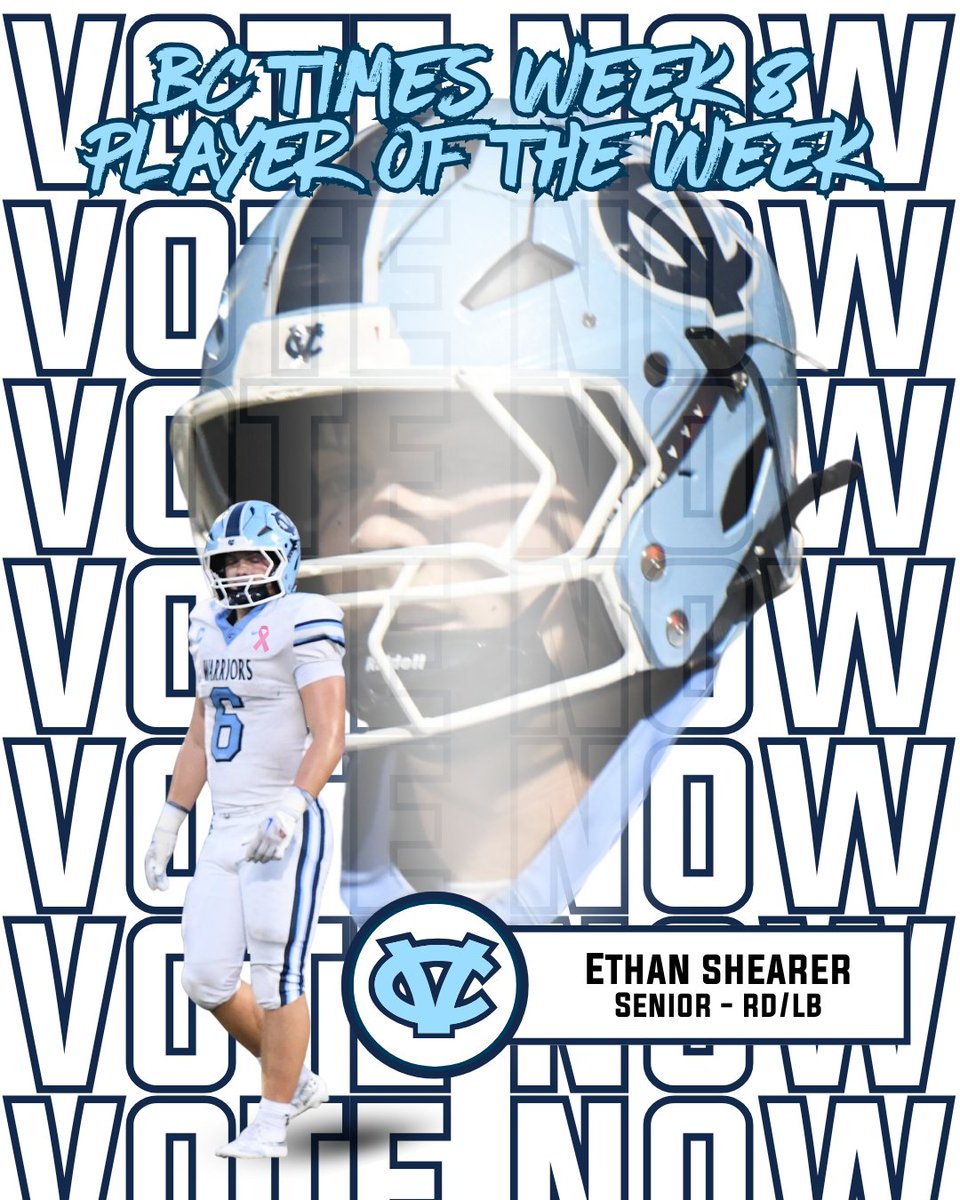 WARRIOR NATION, LET'S GO! 📣

It's time to rally for our guy, Ethan Shearer, for Beaver County Times Player of the Week!

Ethan was an absolute workhorse in the victory over Hopewell, powering through for 103 yards and 2 TDs on 27 carries. That win brought the all-time CV record