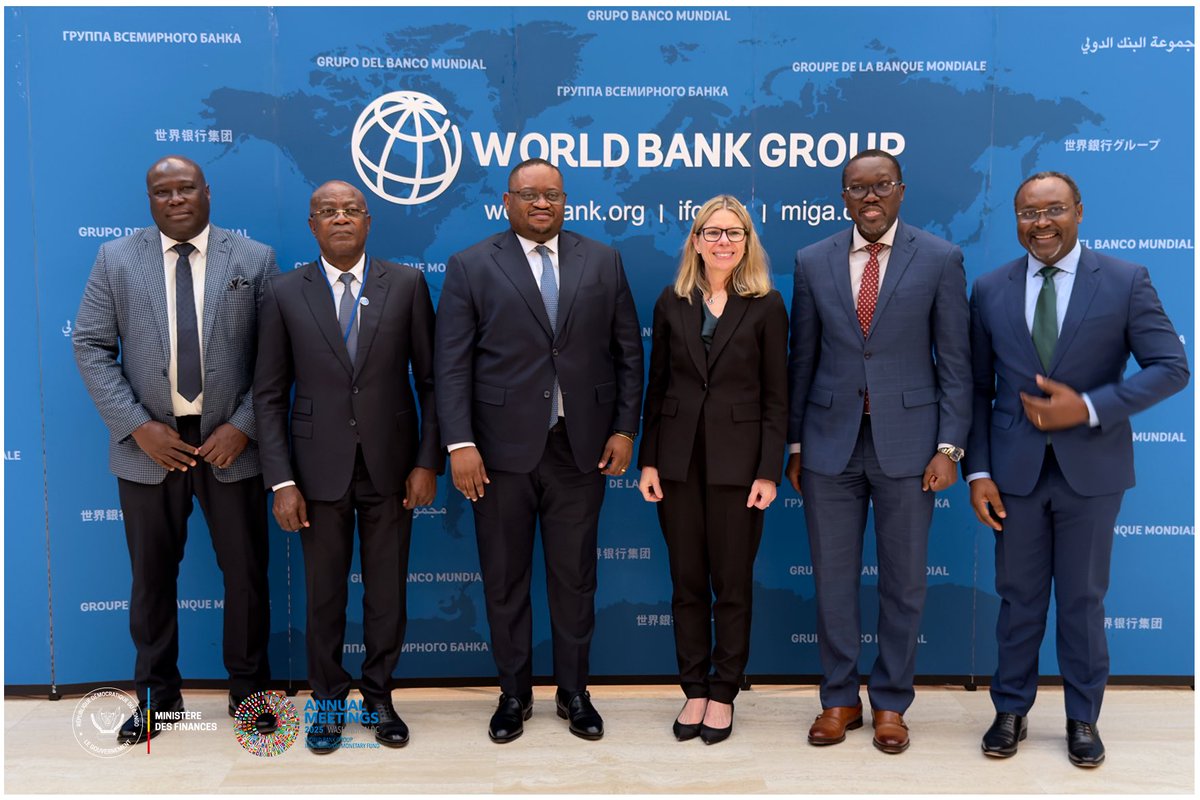Ministère des Finances, RDC (@financesrdc) on Twitter photo Washington | 18 octobre 2025
En marge des Assemblées annuelles du FMI et de la Banque mondiale, le Ministre des Finances, Doudou Fwamba <a href="/LikundeR/">Doudou R. FWAMBA LIKUNDE</a> Li-Botayi, a échangé avec la Directrice générale de la Banque mondiale, Mme Anna Bjerde.
Les discussions ont porté sur le corridor Washington | 18 octobre 2025
En marge des Assemblées annuelles du FMI et de la Banque mondiale, le Ministre des Finances, Doudou Fwamba <a href="/LikundeR/">Doudou R. FWAMBA LIKUNDE</a> Li-Botayi, a échangé avec la Directrice générale de la Banque mondiale, Mme Anna Bjerde.
Les discussions ont porté sur le corridor