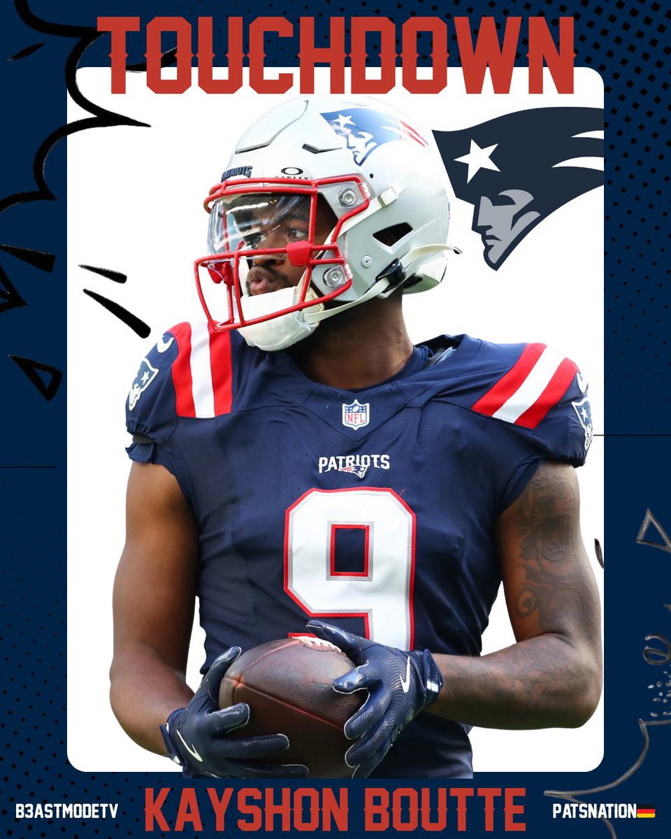 B3astm0deTV's tweet photo. TOUCHDOWN @Patriots 

WR Kayshon Boutte scores the Touchdown for the @Patriots to make it 1317. 
Let's go @Patriots

#NEvsTEN #Week7 #NEPats   #TitanUp   #NFL #Patriots @Patriots #Coverage #Touchdown #PatriotsFootball #PatsNews #GameDay #PatsCoverage @NBCSBoston @quicksnappod @Themoneydownpod @DudesOnDudesPod