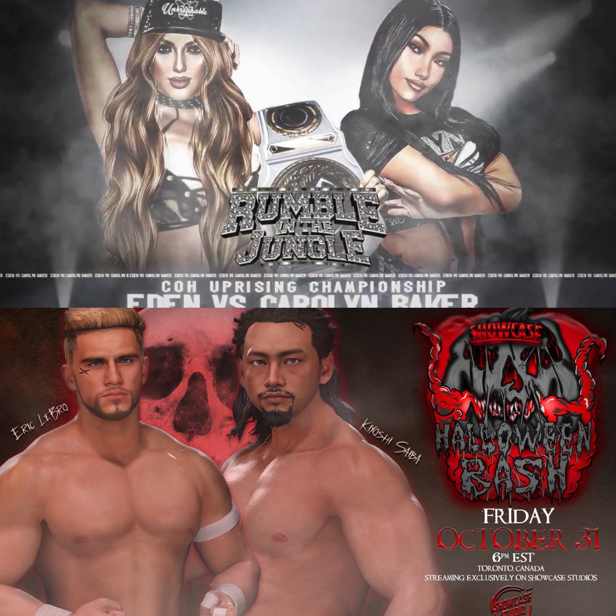 Worked on these two matches back to back. They’re not perfect, but these are two matches I’m very, very proud of. Giving you all a treat 🤭🫵🏼

Catch COH Rumble in the Jungle Saturday, October 25th.

Then head on over to Showcase Studios for Halloween Bash on October 31st!

💋🙌🏼
