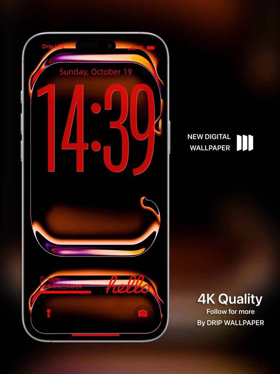 DripWallpaper's tweet image. Molten reflections Burnt Orange Glow.