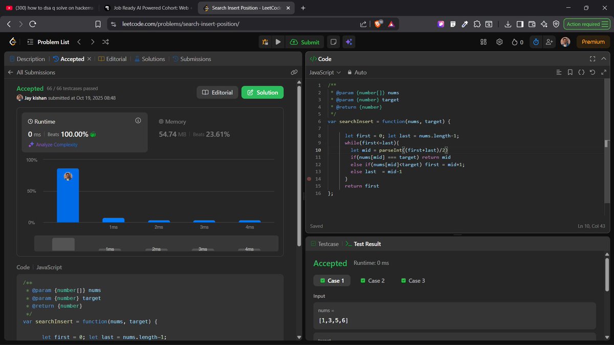 JKNishad119301's tweet image. ✅ Q97. Binary Search
✅ Q98. Search Insert Position
✅ Q99. First & Last Position
✅ Q100. Find Occurrences (Homework)
#100DaysOfCode #LeetCode #JavaScript #CodingJourney #ProblemSolving #TechTwitter