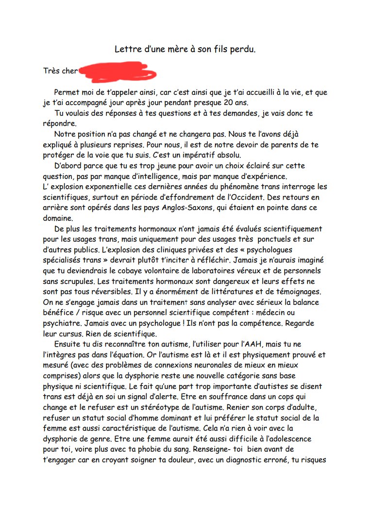 CatWitchLucie's tweet photo. Mes parents m'ont envoyé cette lettre il y a un an, après que je sois partie de chez eux fin 2023.

La transphobie et le validisme sont à vomir.

Je la partage aujourd'hui pour en montrer le danger, et que la télé et les médias ont du sang sur les mains. https://t.co/MH8Tq4FDFJ