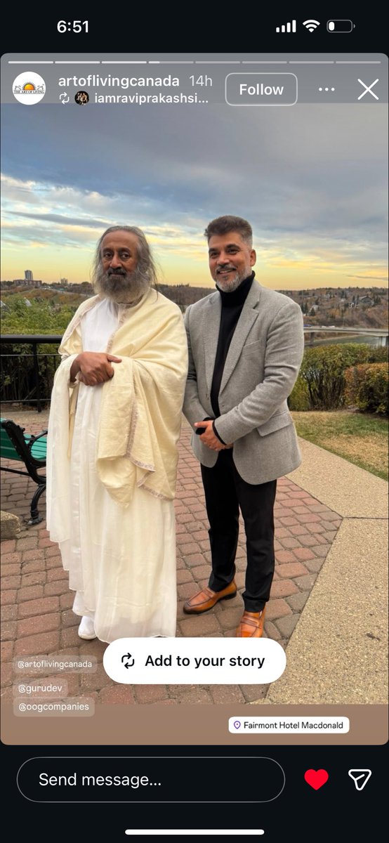 ravitaurus's tweet photo. Yesterday, Edmonton had the rare honor of welcoming @Gurudev Ji after nearly 19 years. 🌿

On behalf of O &amp; O Group , we hosted an intimate meet-and-greet with leaders from across the community—united by a shared vision of peace, compassion. https://t.co/KkUNhMZdiz