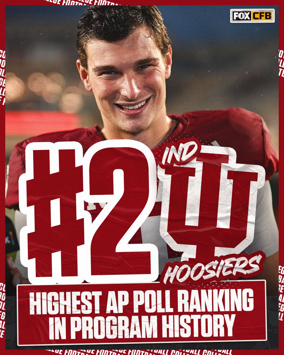 For a second-straight week, Indiana has set a new program record for its highest AP Poll Ranking 👏🔴