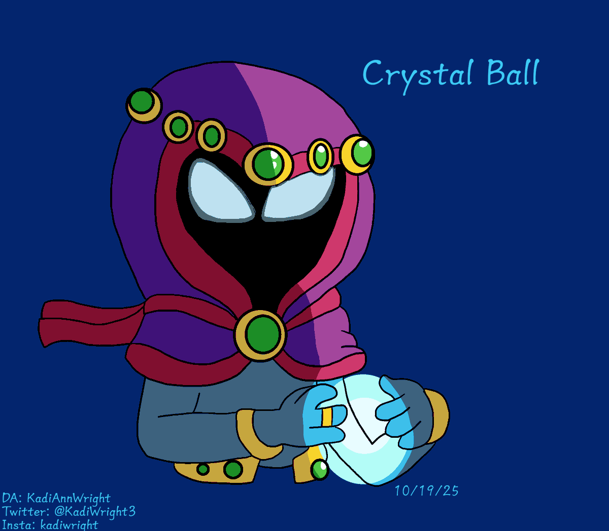 KadiWright3's tweet photo. Day 19: Crystal Ball ๐ฎ๐(Prompt belongs to @003_Soss ) #Drawtober #drawtober2025 #day19 #CrystalBall #SkylandersSwapForce #Mystic #StarStrike #fanart https://t.co/oVKDpymGwA