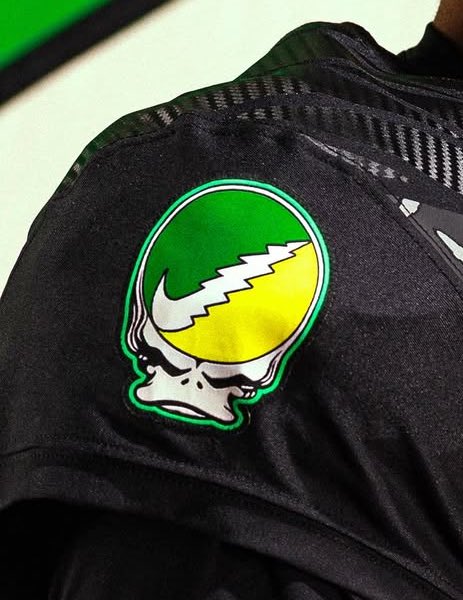 Skull swoosh sleeve logo is next level stuff.