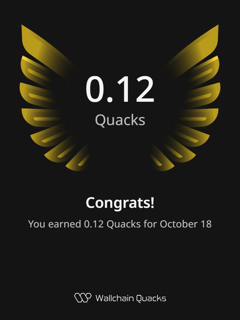Ehsank84's tweet image. Just earned 0.12 Quacks on @wallchain_xyz in one day 🦆
Turn insights into rewards and climb the leaderboard 🥇
Use my referral link – quacks.app/?ref=Ehsank84