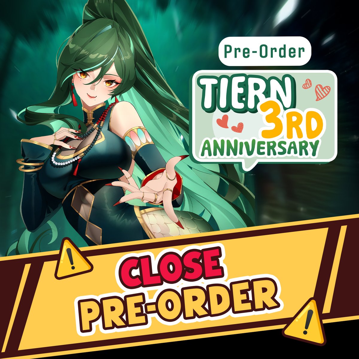 🐍💖 ปิด Pre-Order : 3rd Anniversary Tiern 💖🐍
ตอนนี้ทางเราได้ทำการปิดพรีออเดอร์สินค้าครบรอบ 3 ปีของเจ๊เทียรเป็นที่เรียบร้อยแล้วนะคะ ต้องขอขอบคุณทุกท่านมากๆ เลยค่ะ
ทีมงานจะรีบดำเนินการโดยเร็ว เพื่อจัดส่งสินค้าให้ถึงมือของทุกคน อย่างไรรบกวนอดใจรอกันหน่อยนะคะ 🙇‍♀️❤️