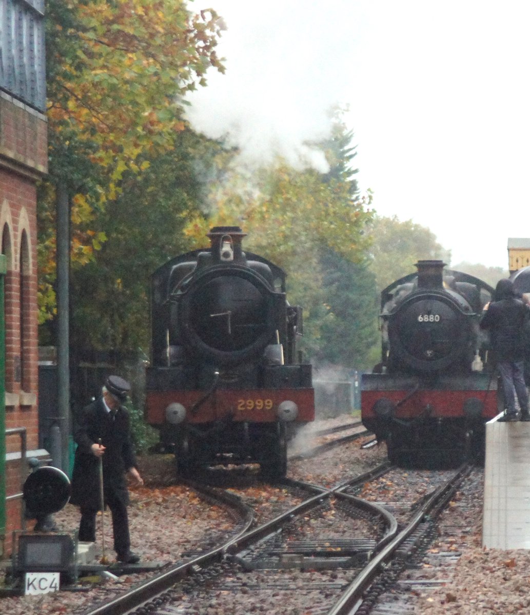 Managed to see the impressive Saint/Grange double-header <a href="/bluebellrailway/">Bluebell Railway</a> earlier, in the rain and the gloom. Grainy photos resulted.