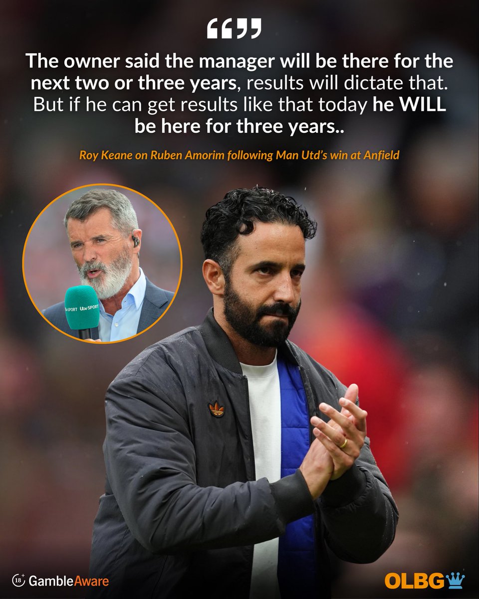 OLBG's tweet image. Amorim for 3 YEARS? 🇵🇹

Do you agree with Roy Keane’s comments? 

#Keane #RoyKeane #Amorim #MUFC #OLBG
