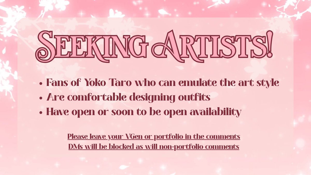 empyrealdelight's tweet image. Okay, I’m about to destroy my notifications but…
I’m looking for an artist to commission!
Make sure you read the details, and I’d appreciate if I could get some retweets for visibility! 💖