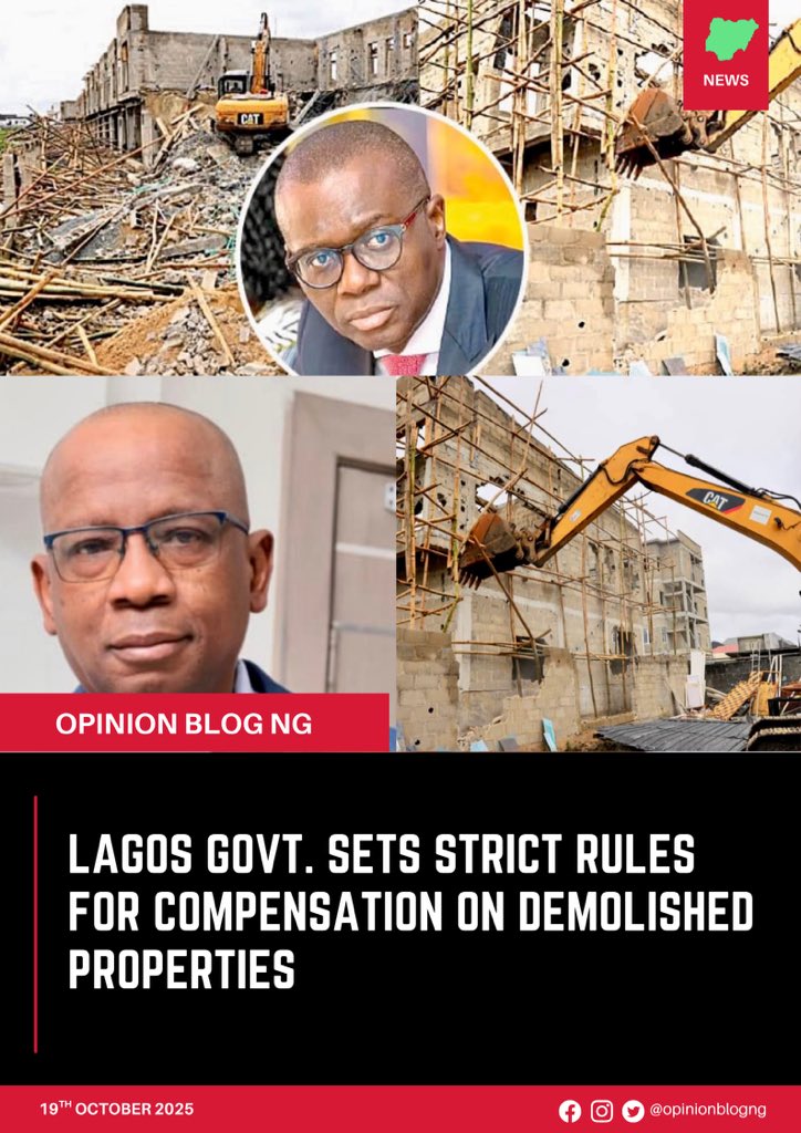 opinionblogng_'s tweet image. Lagos State mandates valid C of O, LASPPPA permits for compensation on RoW demolitions. No payout for illegal builds on canals or unverified land. Verify RoW status before buying.

#LagosDevelopment #PropertyRights