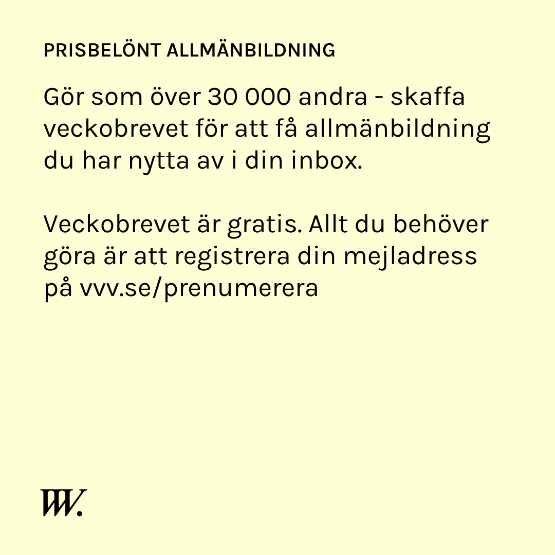 PRISBELÖNT 📨 Skaffa vårt veckobrev och få prisbelönt allmänbildning du har nytta av - direkt i din inbox. vvv.se/prenumerera

#vadvivet #allmänbildning