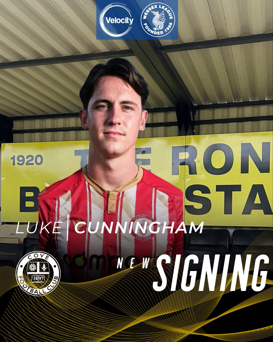 Welcome to Cove, Luke Cunningham ✍️

Cove are delighted to announce the arrival of defender Luke Cunningham. 

Luke is a physical, no nonsense leader at the back and joins us on a dual-reg from Redhill. 

Looking forward to having you on board, LC! 💛🖤

#UTW🐝