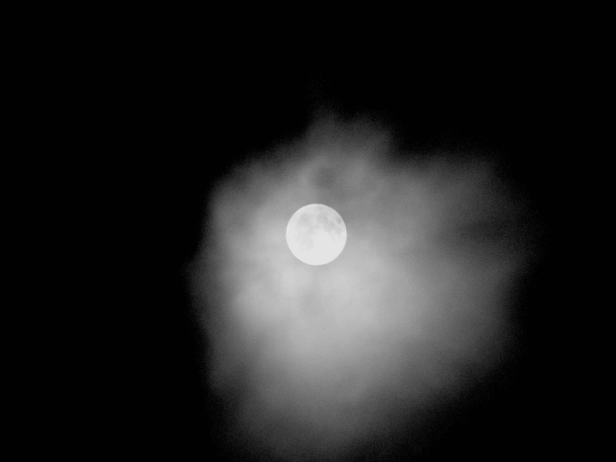 #October #moon in a hand held shot. I did lean against a wall for support.
