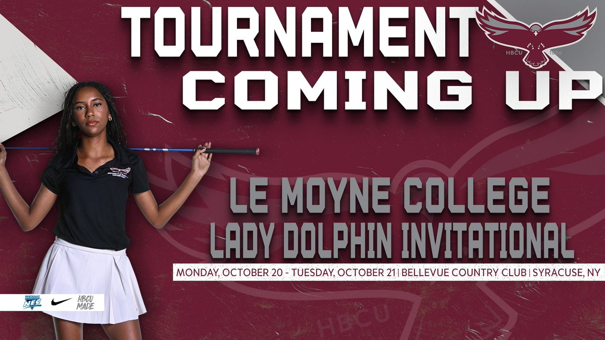 ⛳️𝙁𝙄𝙉𝘼𝙇 𝙁𝘼𝙇𝙇 𝙏𝙊𝙐𝙍𝙉𝘼𝙈𝙀𝙉𝙏⛳️

The University of Maryland Eastern Shore women's golf team competes in the final tournament of the fall at this week's Le Moyne College Invitational.

Scoring | scoreboard.clippd.com/tournaments/23…

#HawkPride I #SoarAboveandBeyond I #HBCUMade