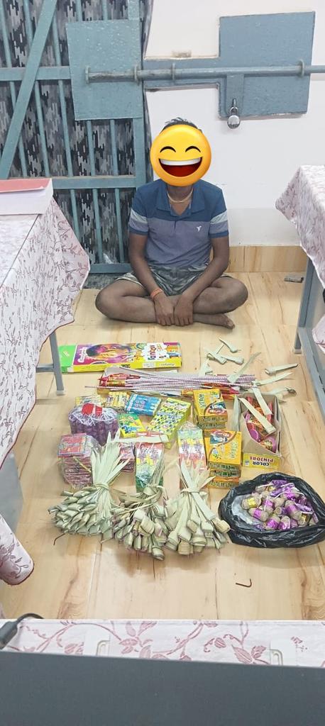 Under the special drive against Illegal FireCracker #OperationAgni Brahmabarda PS has conducted a raid at local market and seized different kinds of sparkling crackers. PS Case No. 247/25 &amp; 248/25 have been registered &amp; notice has been served to both the accused person.