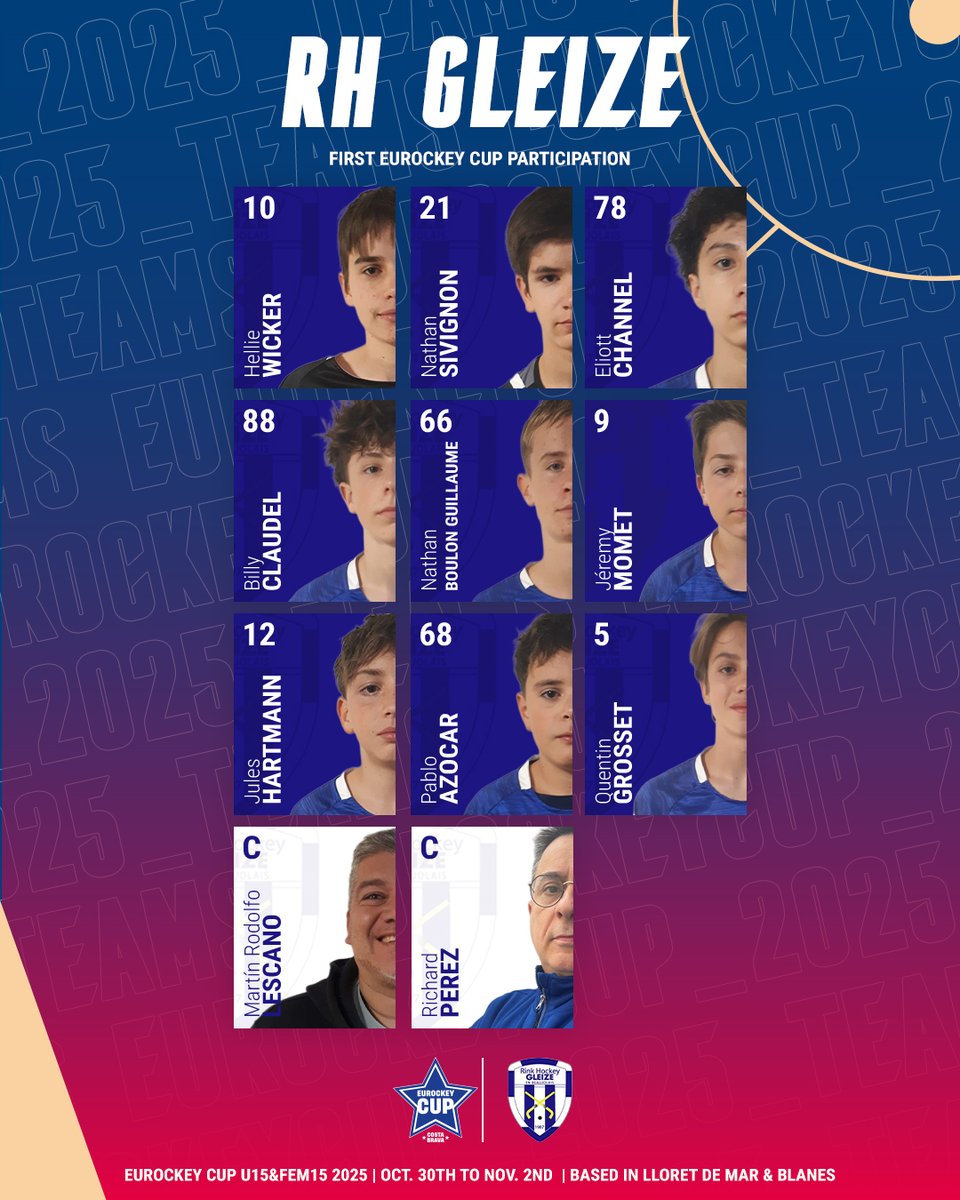 EurockeyCup's tweet image. 🔥 𝐖𝐞𝐥𝐜𝐨𝐦𝐞 𝐭𝐨 𝐄𝐮𝐫𝐨𝐜𝐤𝐞𝐲 𝐂𝐮𝐩 𝟐𝟎𝟐𝟓 🏆

🇩🇪 SG Gera-Walsum
🇪🇸 CH Vila-seca
🇫🇷 RH Gleize Beaujolais
🇮🇹 HC Castiglione

#EurockeyCup #BeTheNext #InCostaBrava #EsportsDDGI