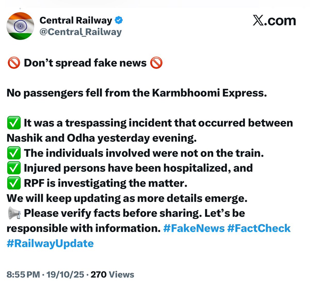iRahulsingh_IND's tweet image. Hello @AshwiniVaishnaw sir please ask @RPF_INDIA to file FIR against @zoo_bear for spreading fake news...@PatnaPolice24x7 @bihar_police @BiharHomeDept should also look into this matter of fake news peddler.