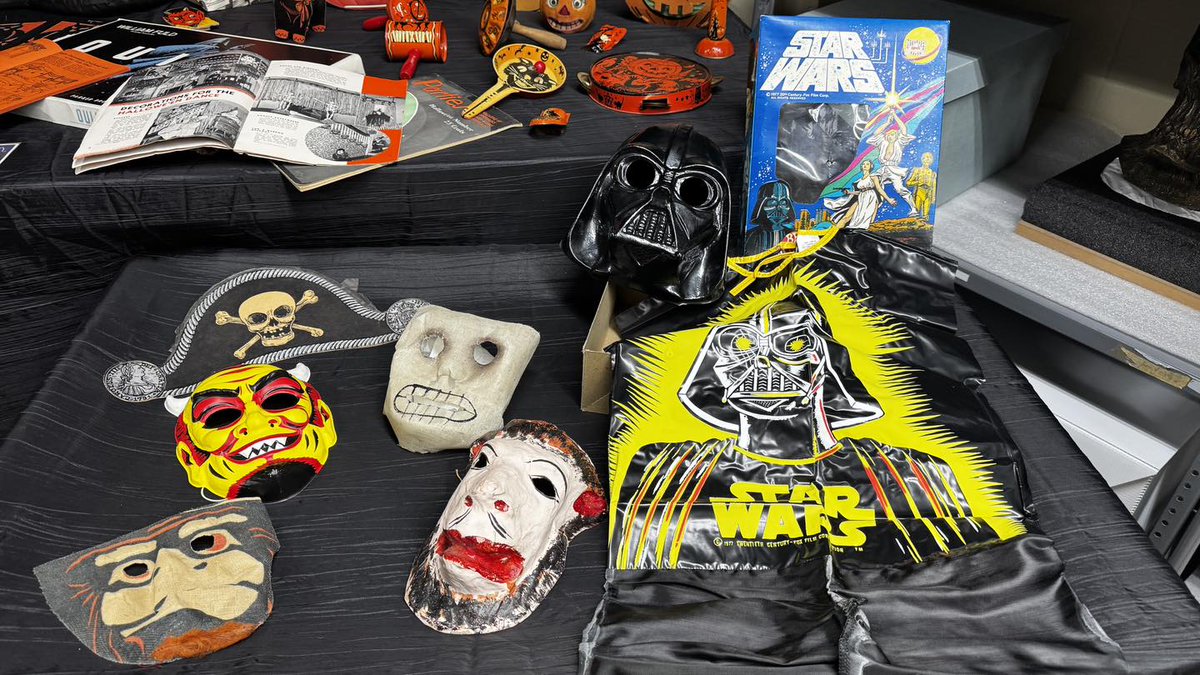 Nostalgic Halloween decor, masks &amp; games from our museum collection. Only 12 days until Halloween👻 🎃
