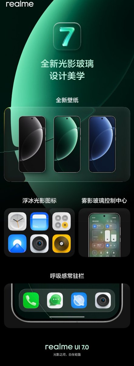 Coding_Shanks's tweet image. Realme UI 7 Highlights 💛
✅ Glass design with frosted finish ✨
✅ Light field effects on dialer & calculator 🎨
✅ Dynamic themes 🌈
✅ Smart windows (12 floating apps🔥)
✅ New dock & flow light engine ⚡
✅ Resize icons freely 📱
Smooth. Smart. Stylish.
