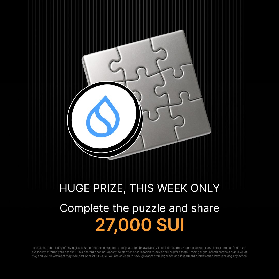 Just 7 days left! 🔥

Complete the puzzle and win big from the 27,000 $SUI prize pool 🧩 <a href="/SuiNetwork/">Sui</a>

Join the SUI Puzzle Hunt: i.bybit.com/GxabIEK

#Bybit #CryptoArk