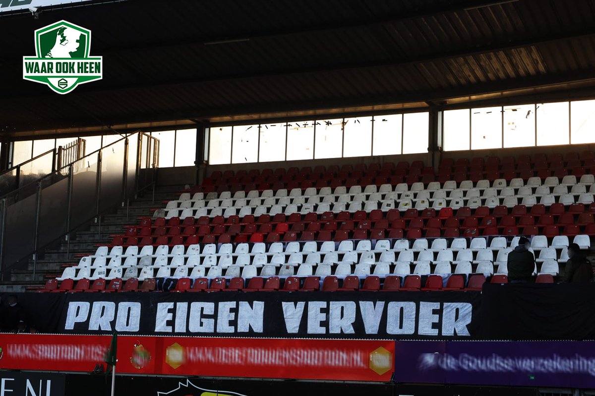 ❗Noordtribune Groningen is afwezig bij de bekerwedstrijd tegen Sparta. Dit omdat op last van de lokale vierhoek alle Groningers met een verplichte buscombi naar Rotterdam moet afreizen. 

Kijk voor meer info op de socials van NTG! 

#waarookheen #fcgroningen