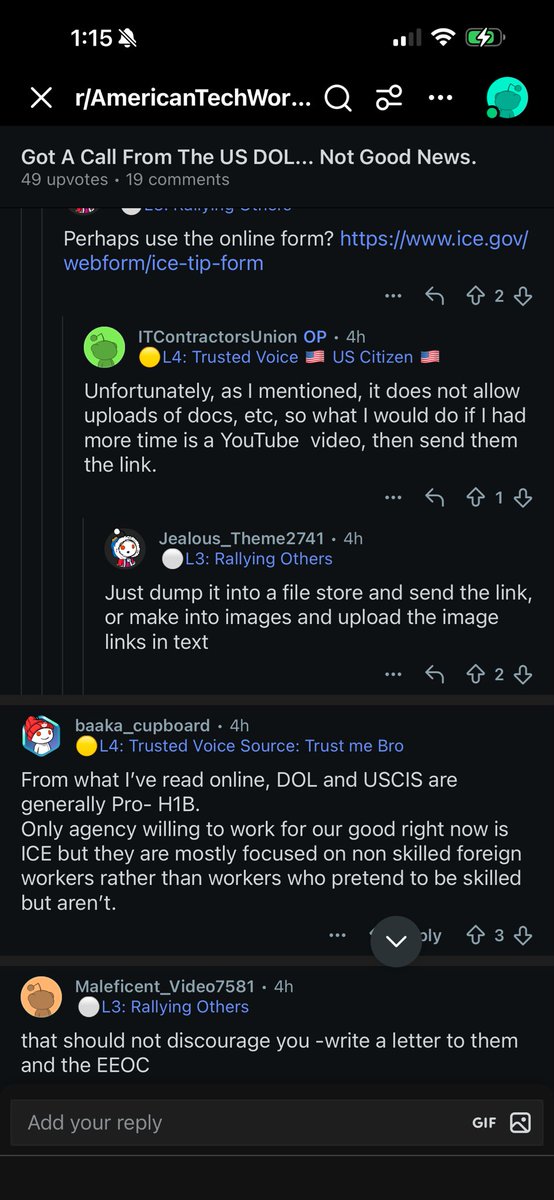 mangolassi93's tweet image. @USDOL @SecretaryLCD this is #OperationFirewall? 

A Redditor filed a report with DOL who called and said: 

To trigger an investigation by the DOL, you have to show that a job you applied for and were qualified, was actually given to an H1B. 

Very hard requirement. Not good…