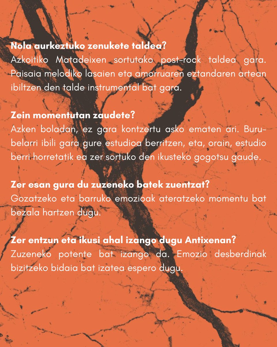 Zapatuan, Ro taldearen emanaldiaz gozatzeko aukera izango dugu Antixena Gaztetxean, 22:00etatik aurrera.
Hantxe ikusiko dugu elkar!

#burrundafaktoria #antixenagaztetxia