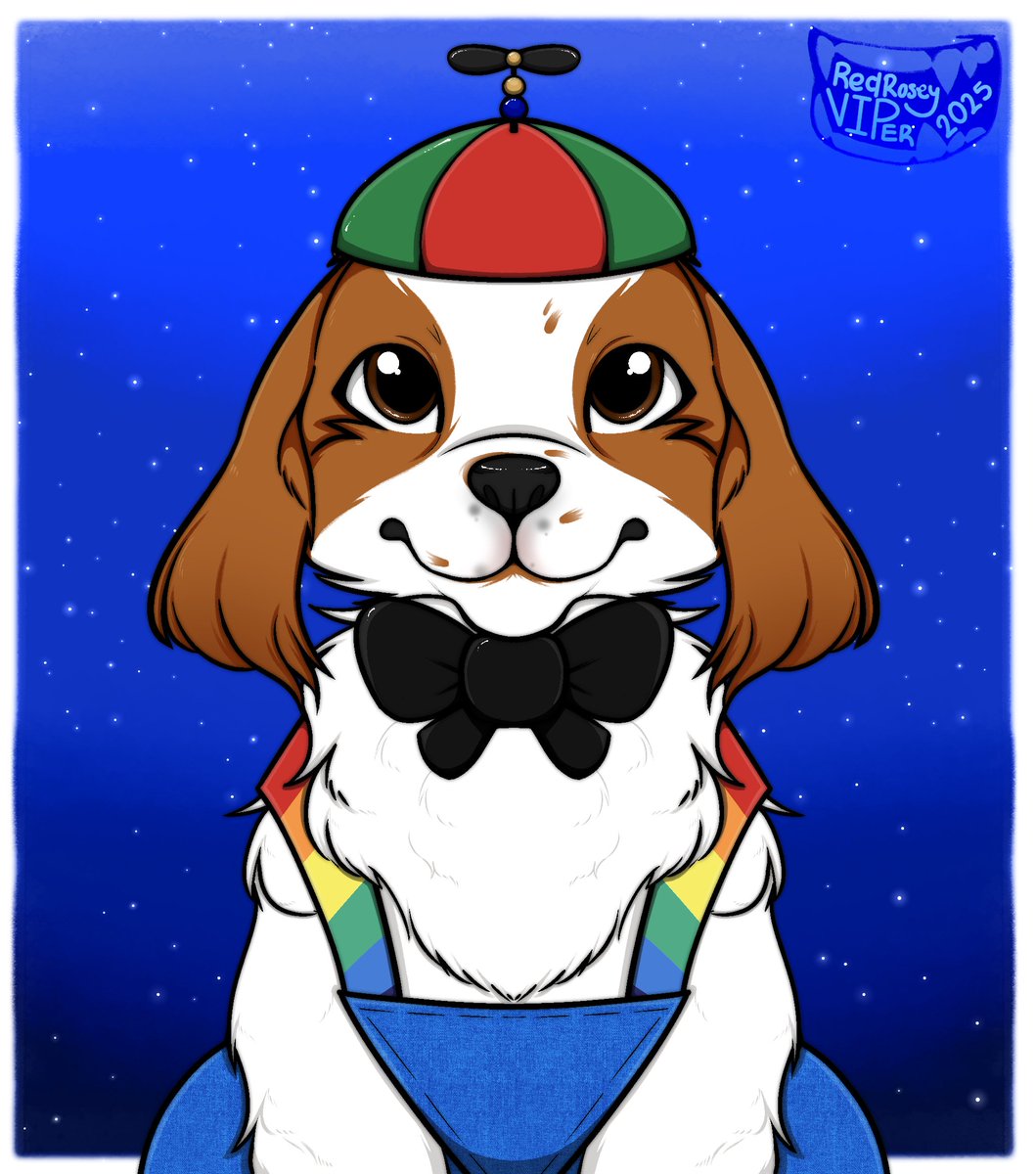 redroseyviper's tweet photo. Pet Illustration for a client on Discord! 🐶
- 
I worked with a client to create a pet portrait of their dog! The client also had some input from their kid to help create the outfit she likes to draw him in. I was glad to make their vision come to life! Thank you again. https://t.co/T6D0YgAQQ9