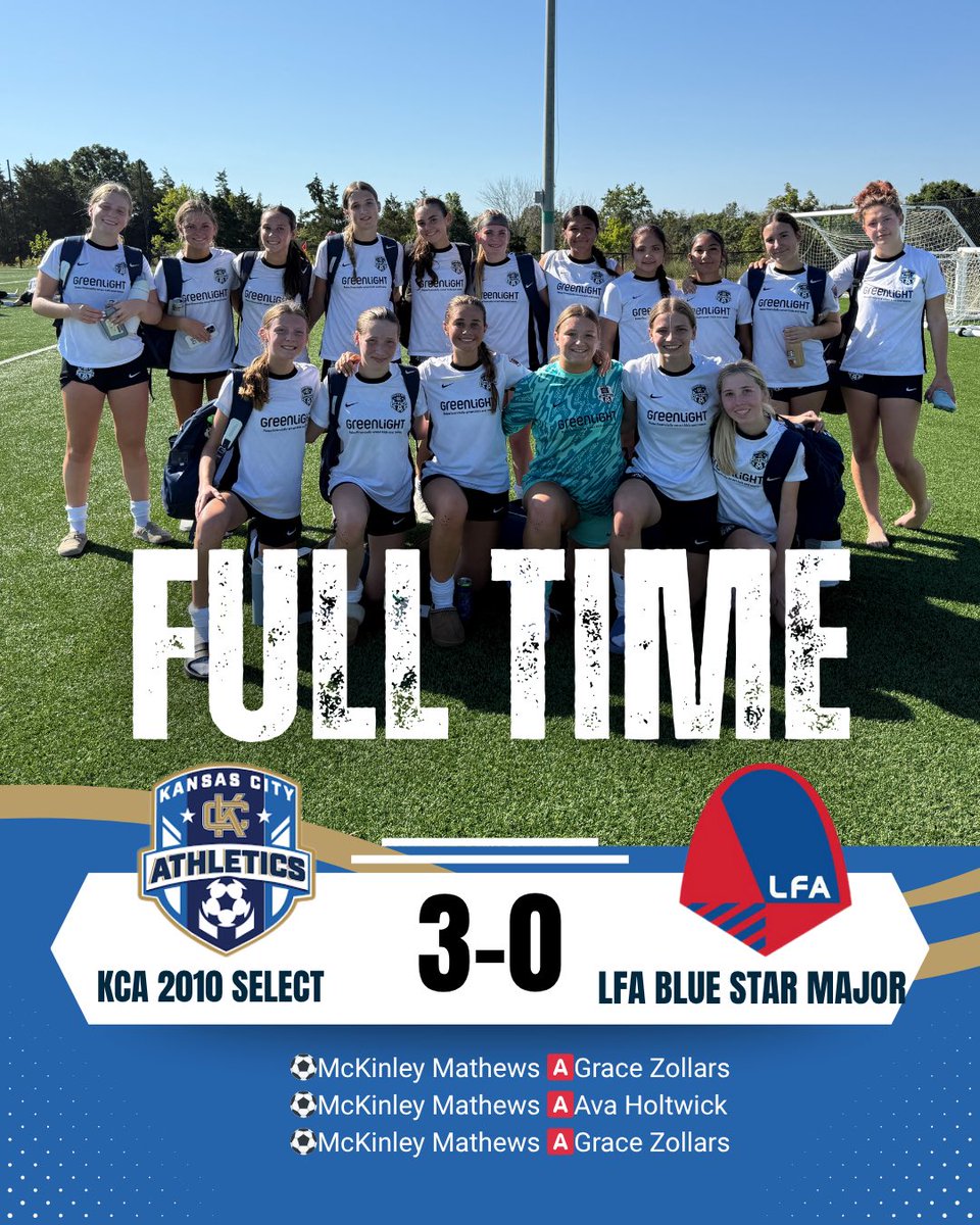 Picked up another 3 points in <a href="/MOyouthSoccer/">Missouri Youth ⚽️</a> Presidents Cup!! One more game to go to punch out ticket to semis! 

⚽️<a href="/MckinleyMathews/">McKinley Mathews</a> 🅰️Grace Zollars
⚽️McKinley Mathews 🅰️Ava Holtwick
⚽️McKinley Mathews 🅰️Grace Zollars

<a href="/AthleticsKC/">KC Athletics Soccer Club</a> <a href="/ImYouthSoccer/">ECNL/GA/Recruiting/College Soccer</a> <a href="/MOSoccerGuy/">On The Pitch Podcast ⚽️🎙️</a>