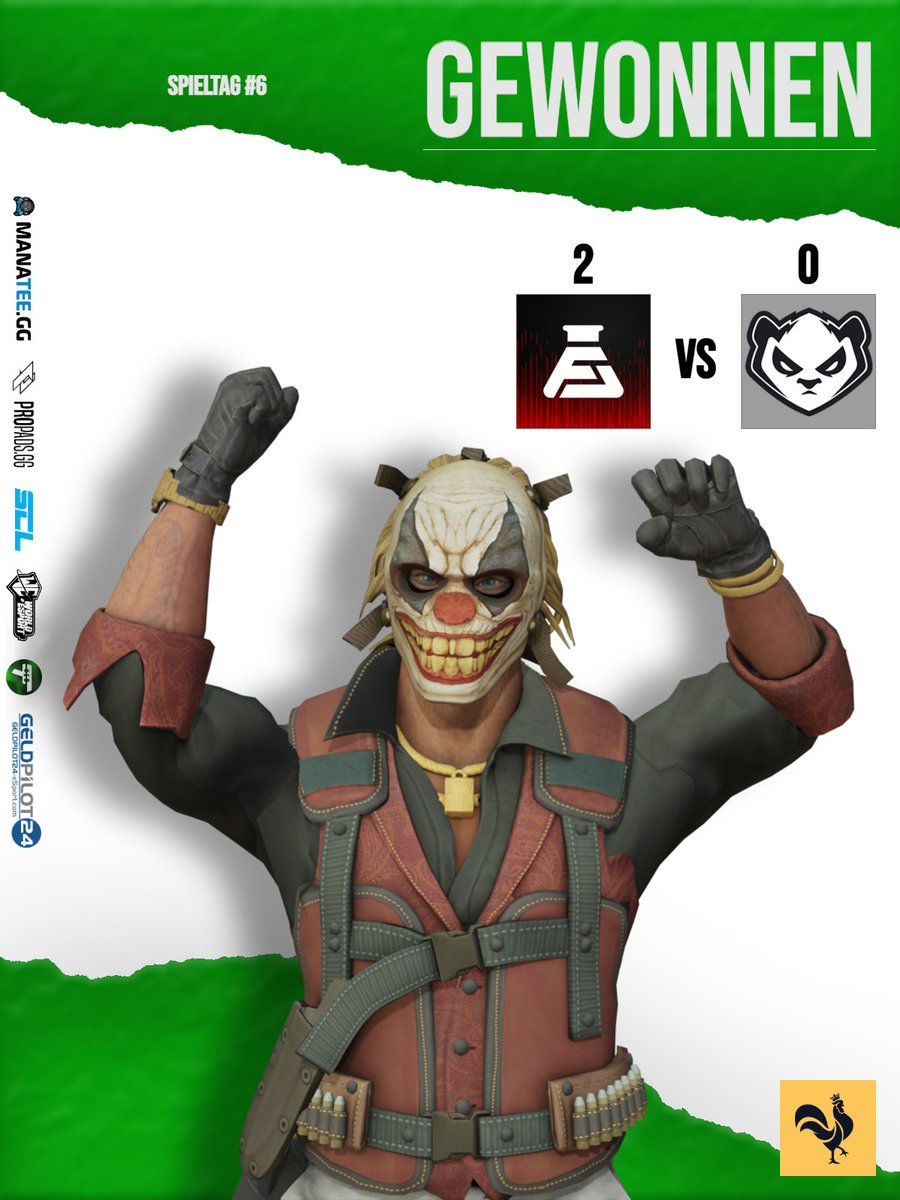 Wir gewinnen 2:0 gegen <a href="/PandaricEsports/">Pandaric</a> 🎉
Unser zweiter Sieg in Spielklasse 2 - drei weitere wichtige Punkte gehören uns💪

ggwp 👑
#fruchtlabor #DACHCSMasters