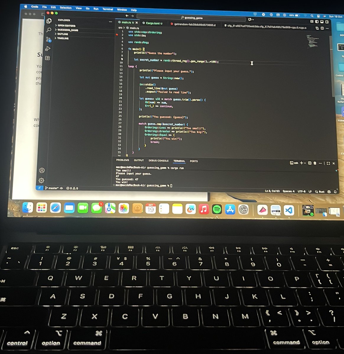 arca_yapp's tweet image. Started a 100 days of Rust challenge 🦀
🧵 Day 1 of #100DaysOfRust 🦀
Today I went beyond “Hello, world!” and explored the core building blocks of rust which included variables, data types, and loops.
Here’s what I learned