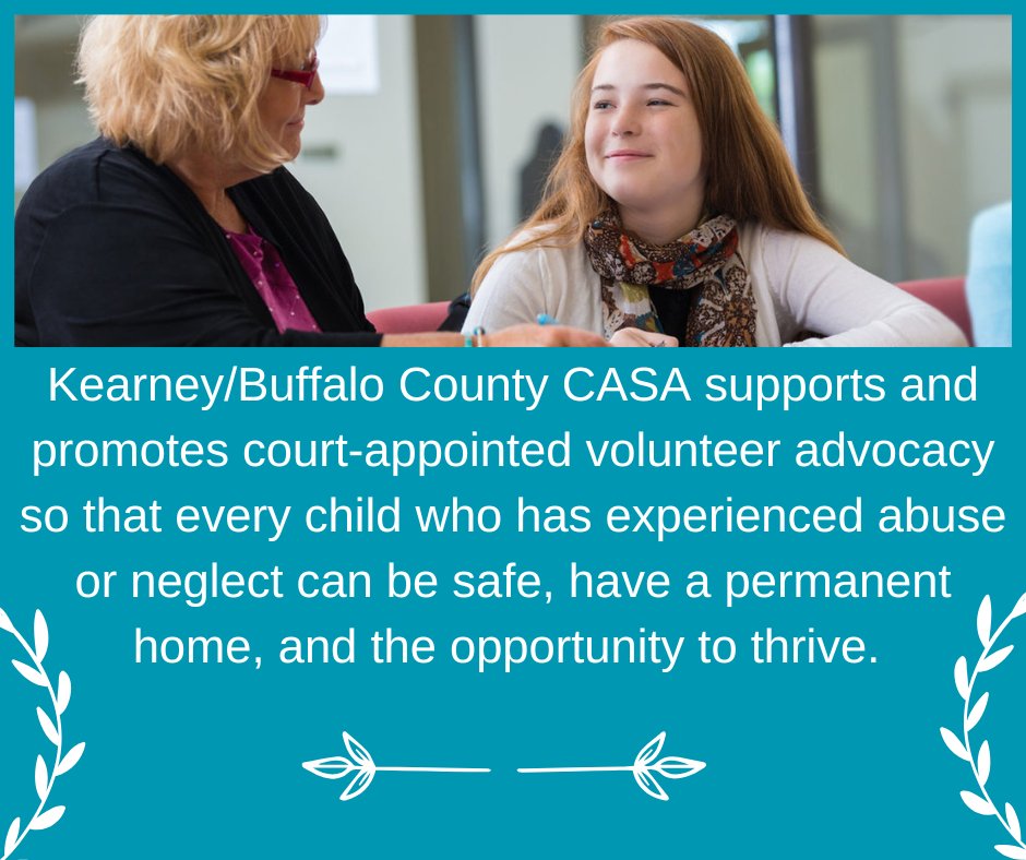 What does a CASA volunteer do?
They spend time getting to know the child, gather information from everyone involved, and share recommendations with the judge to help ensure the child’s voice is heard and their needs are met.
 💜 Visit kearneybuffalocountycasa.com or call 308-865-5675.