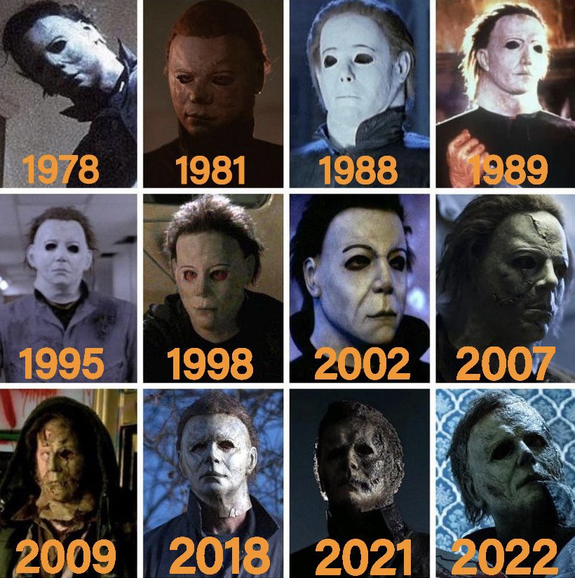 HalloweenVerse's tweet photo. Michael Myers in the Halloween franchise 
#Halloween #MichaelMyers https://t.co/t2p7qgj1hs
