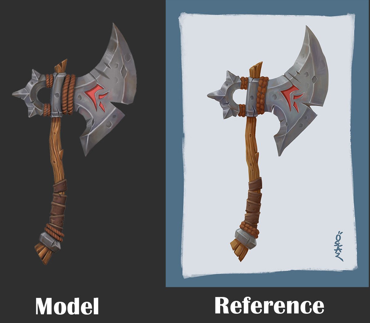 yuzyro's tweet image. Stylised Axe.
My first hand painted stylised 3d model! Made with Zbrush & Maya, painted in Substance Painter, rendered in Marmoset Toolbag
#stylized #maya3dmodeling #3d #3dart #lowpoly #gameart