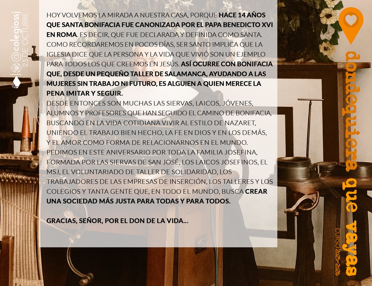 #OraciónDeLaMañana #23deOctubre #SantaBonifacia <a href="/CarismaJosefino/">Familia Josefina</a> <a href="/Siervassj/">Siervas de san José</a>